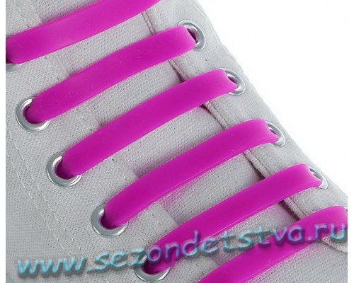Шнурки для обуви Силиконовые, плоские, цвет фиолетовый неон