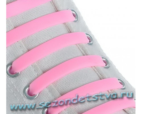 Шнурки для обуви Силиконовые, плоские, цвет розовый
