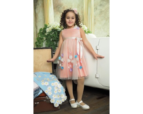 Платье персиковое Ladetto 1Н33-4