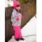 Комплект (брюки, полукомбинезон) зимний для девочки Crockid белый с серым и розовым ВК 20035/Н/1