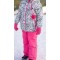 Комплект (брюки, полукомбинезон) зимний для девочки Crockid белый с серым и розовым ВК 20035/Н/1