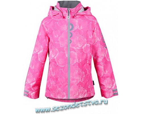 Куртка-ветровка Крокид для девочки с мембраной розовый/принт