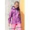 Куртка-ветровка Крокид для девочки с мембраной розово-фиолетовый/принт