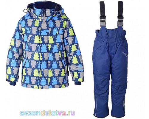 Комплект (брюки, полукомбинезон) зимний для мальчика Crockid синий