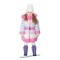 Пальто зимнее серо-розовое 61138-1 Орби