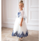 Платье белое с синим 2190019-04 Vitacci